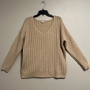 Gap Design & Crafted Ribbed Knit V Neck Sweater
